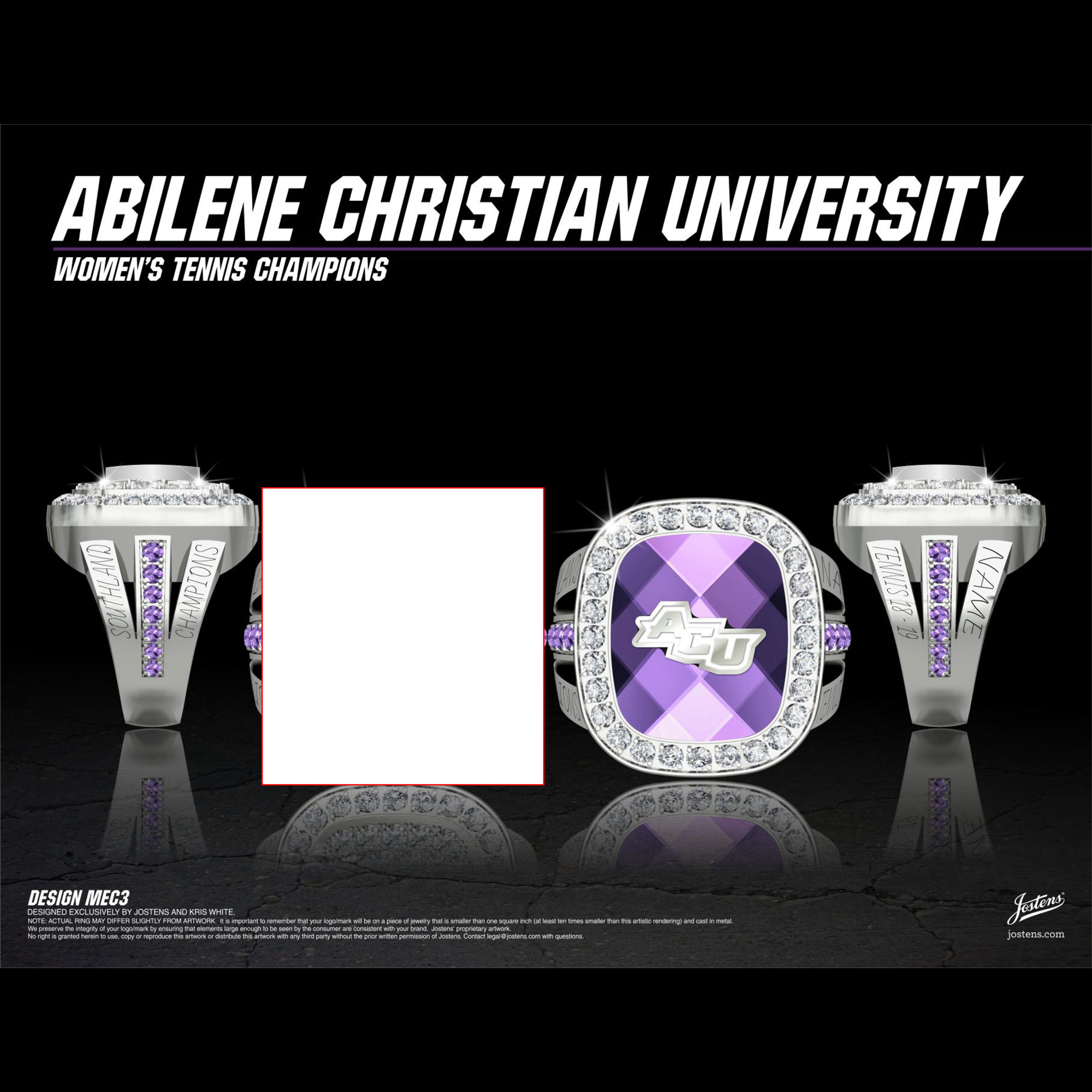 Abilene Christian University Women's Tennis 2019 Southland Championship Ring
